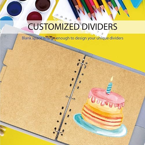 Miniatura 5 de Divisores de carpetas de 3 anillas, separadores de carpetas de cartón de alta calidad con juego de 5 pestañas, separadores de índice de tamaño carta