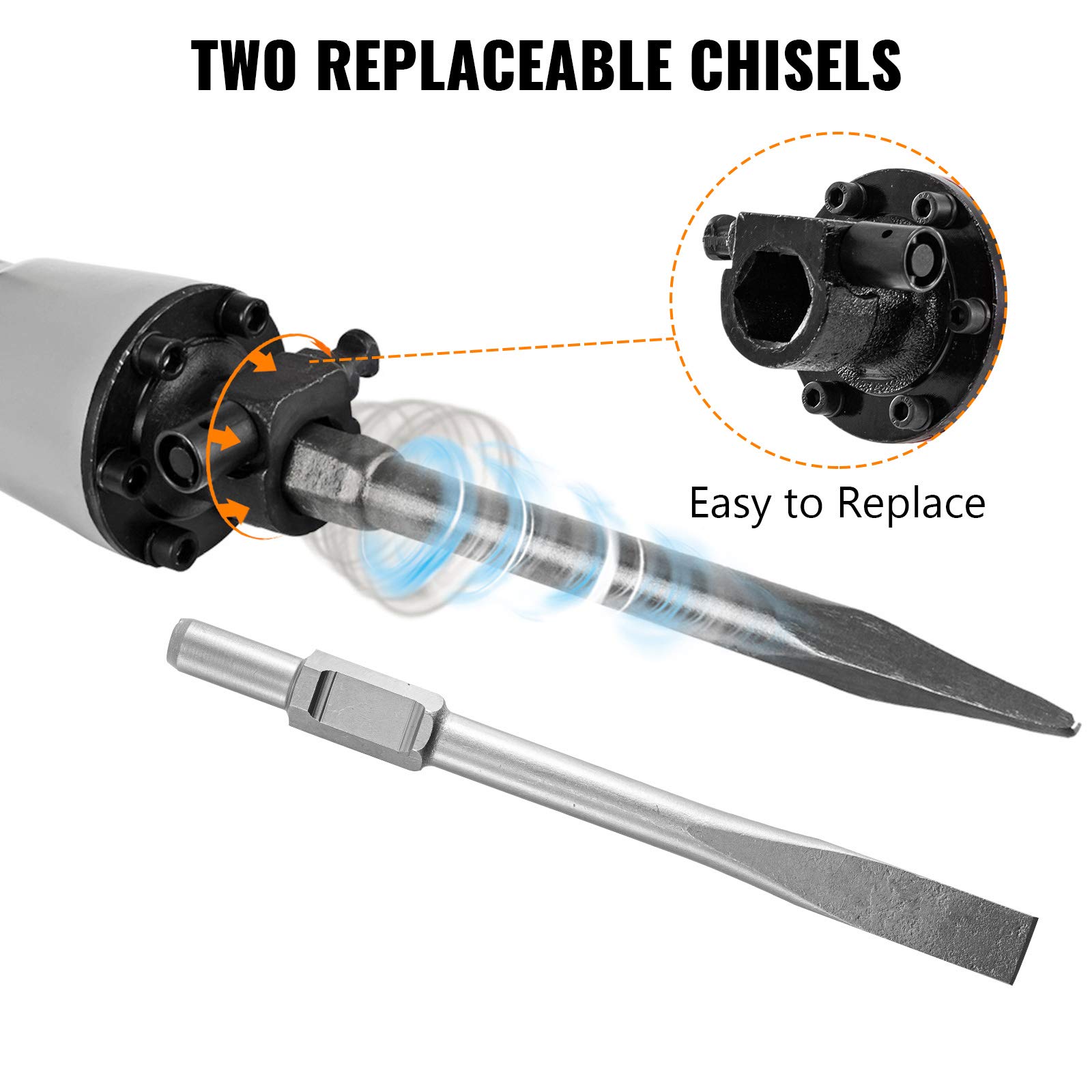 Mophorn 3600W Electric Demolition Hammer Heavy Duty Concrete Breaker