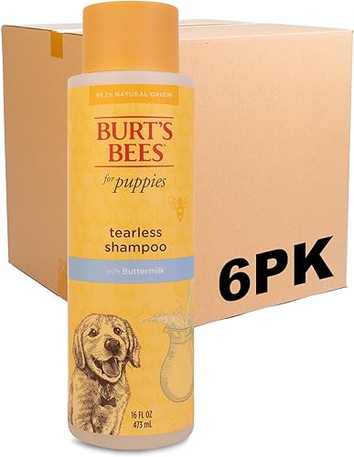 Burt's Bees for Pets Puppies Champú natural y suave sin lágrimas Hecho con suero de leche y miel Champú para cachorros sin lágrimas para piel y