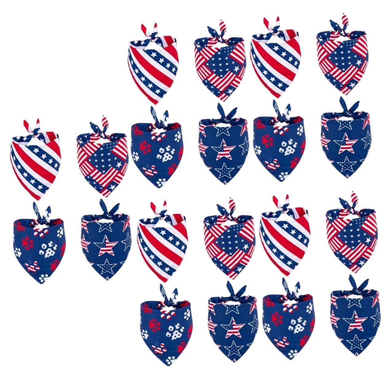 INOOMP 20pièces Bandanas pour Chiens Et Écharpes Décoratives Thématiques pour Fête De Indépendance Accessoires Lavables pour Animaux De Compagnie