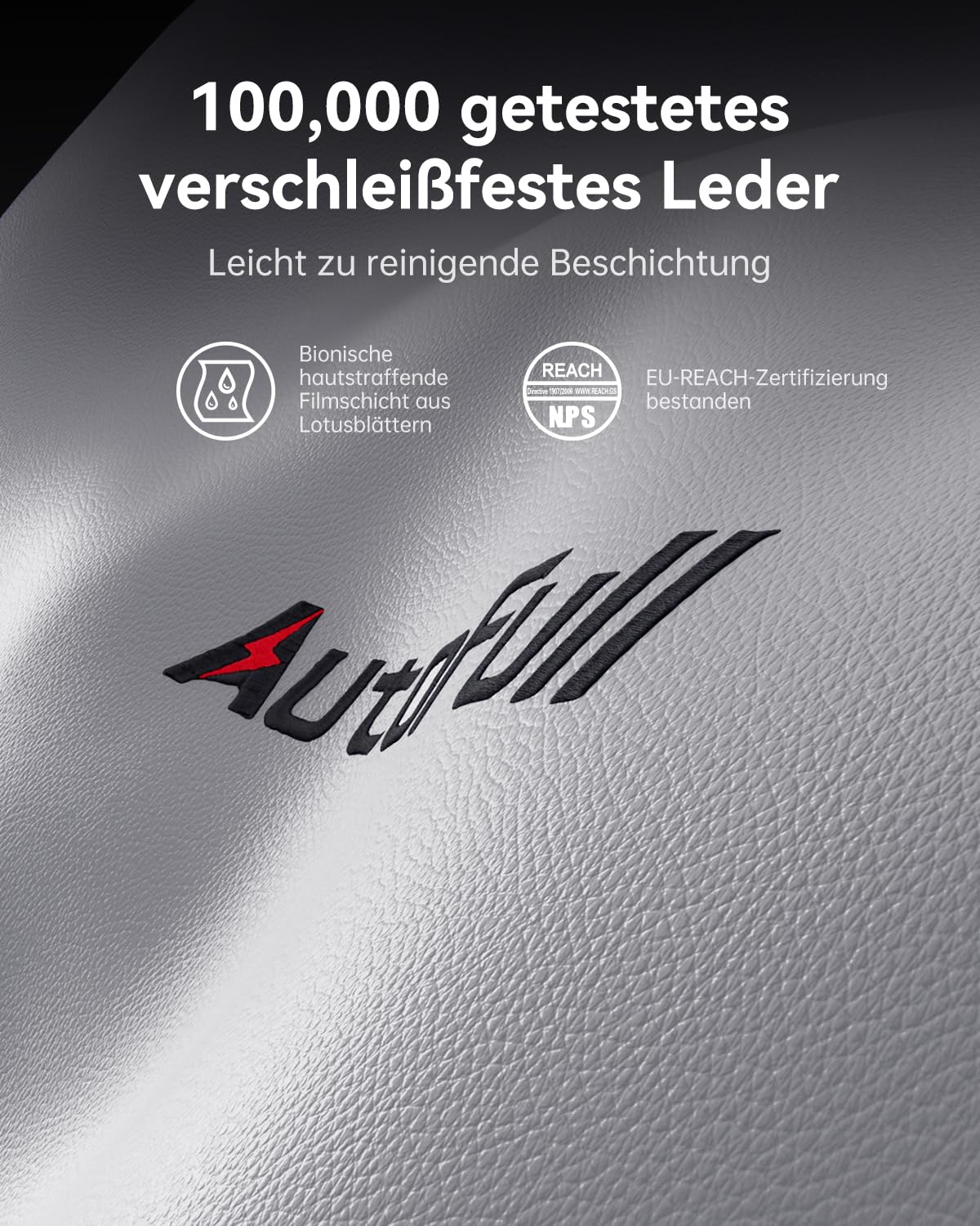 AutoFull C3 Gaming Stuhl, Ergonomisch Gaming-Stuhl mit Lordosenstütze, Höhenverstellbar & Neigungsfunktion, Gaming Stühle mit Fußstütze, Rennsitzdesign PU Leder, Weiß (Verbreitern Sitzkissen)