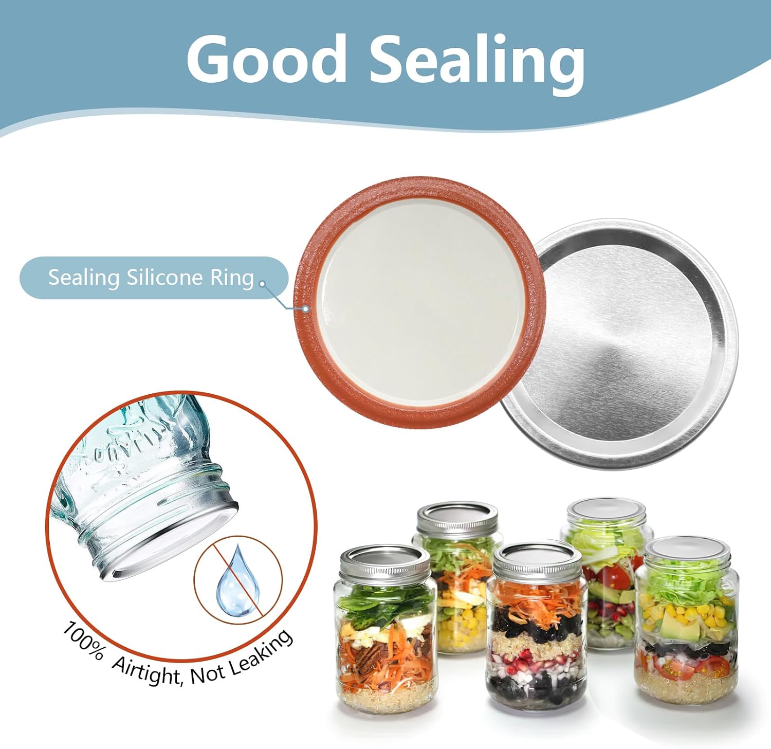 200Pcs 86 MM/3.4 Inch Wide Mouth Canning Lids, Leak Proof Split-Type Metal Canning Jar Lids for Ball Kerr Jar, Food Grade Material,100% Fit & Airtight for Wide Mouth Mason Jar Lids