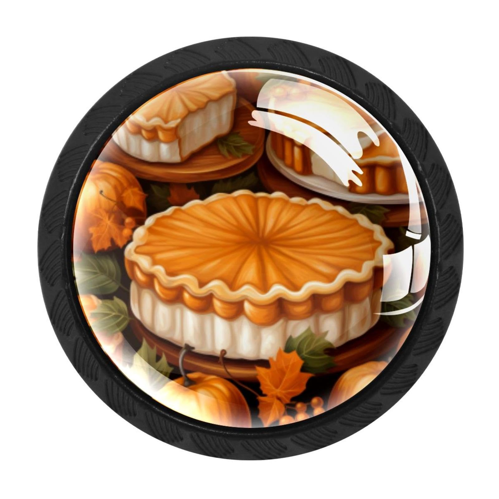 CHENZZZZ Thanksgiving Pumpkin Drawer Knobs Pull Handle Crystal Glass Circle Shape Cabinet Drawer Pulls Cupboard Knobs with Screws for Kitchen Cupboard Dresser Wardrobe etc