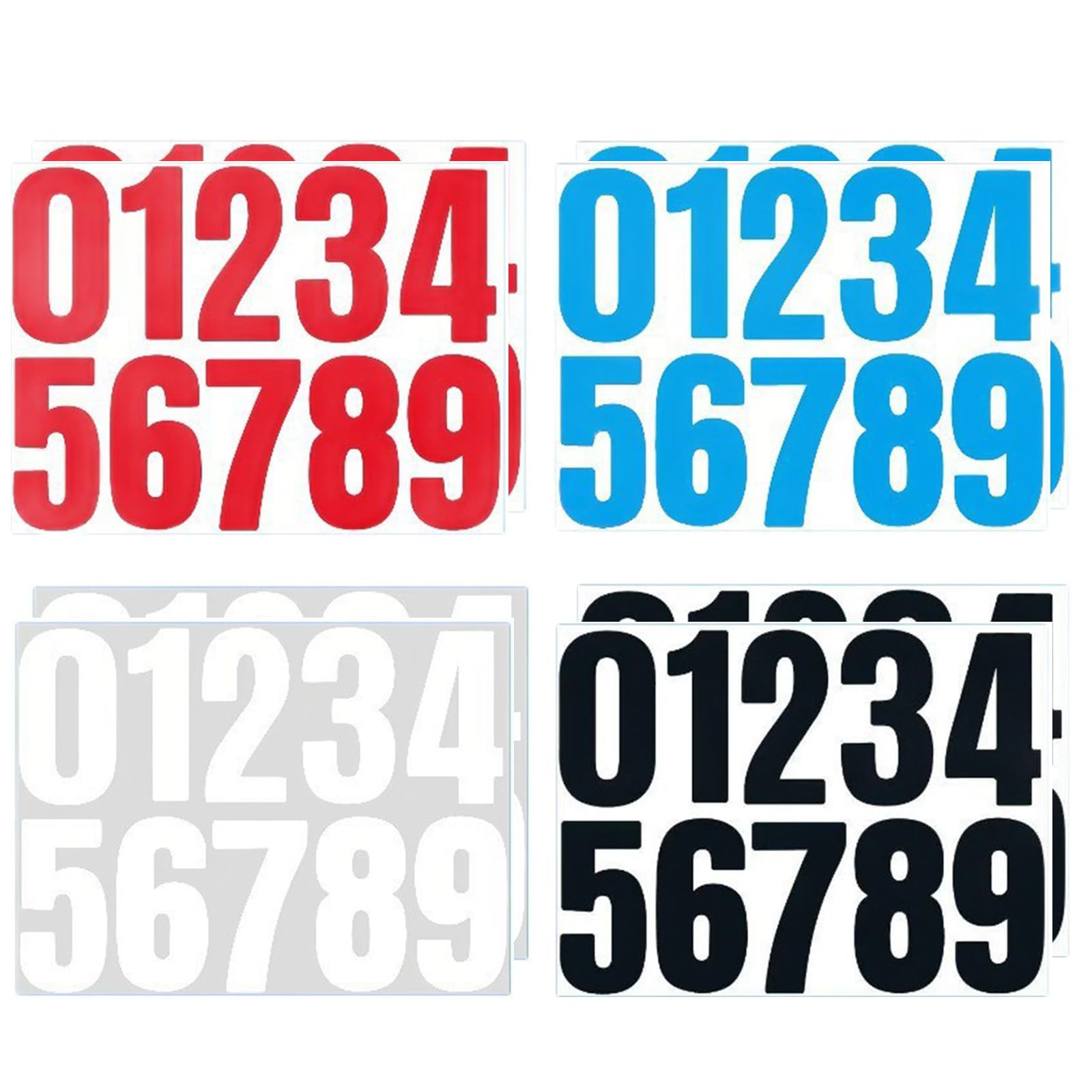 8 Sheets Mailbox Numbers Door Numbers for Outside, Stick on Numbers, 4 Inch Multicolor Self-Adhesive Waterproof Numbers for House Address Billboard DIY Crafts Home Office