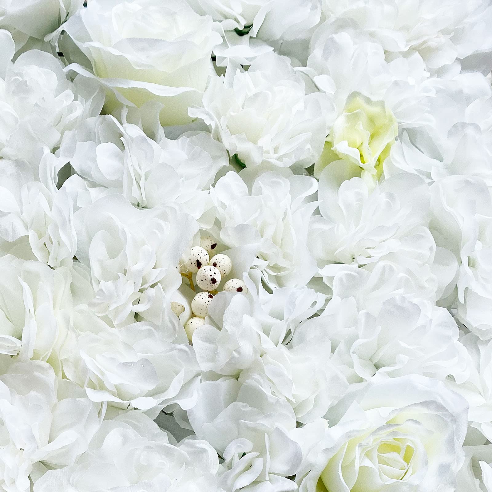 Blumenwand Rosenwand Weiß Kunstblumen Deko 12 Stück Künstliche Blumenwand für Hochzeit Party DIY Hintergrund