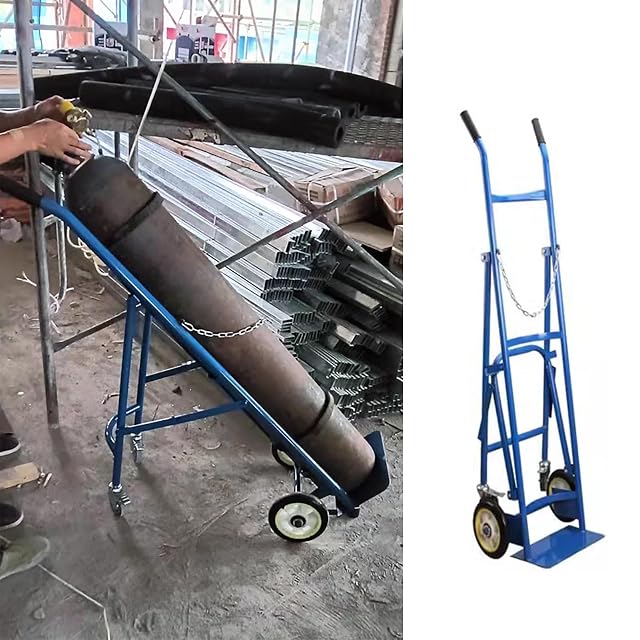 Foldable Oxygen Cylinder Rack - Universal Rolling Cart for Secure Transport and Storage of Gas Tanks Ideal for