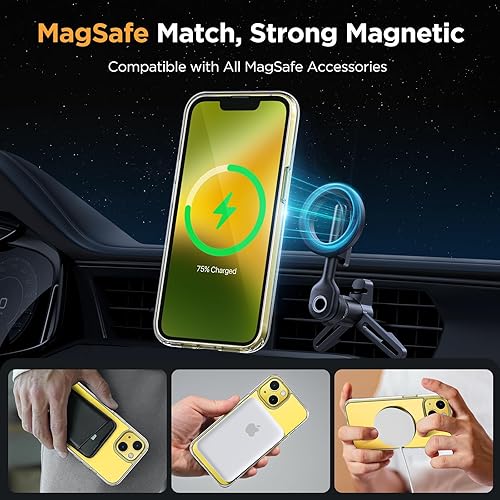 Miniatura 405 de Miracase - Funda magnética para iPhone 13 de 6.1 pulgadas (compatible con MagSafe) (con 2 protectores de pantalla), protección de grado militar