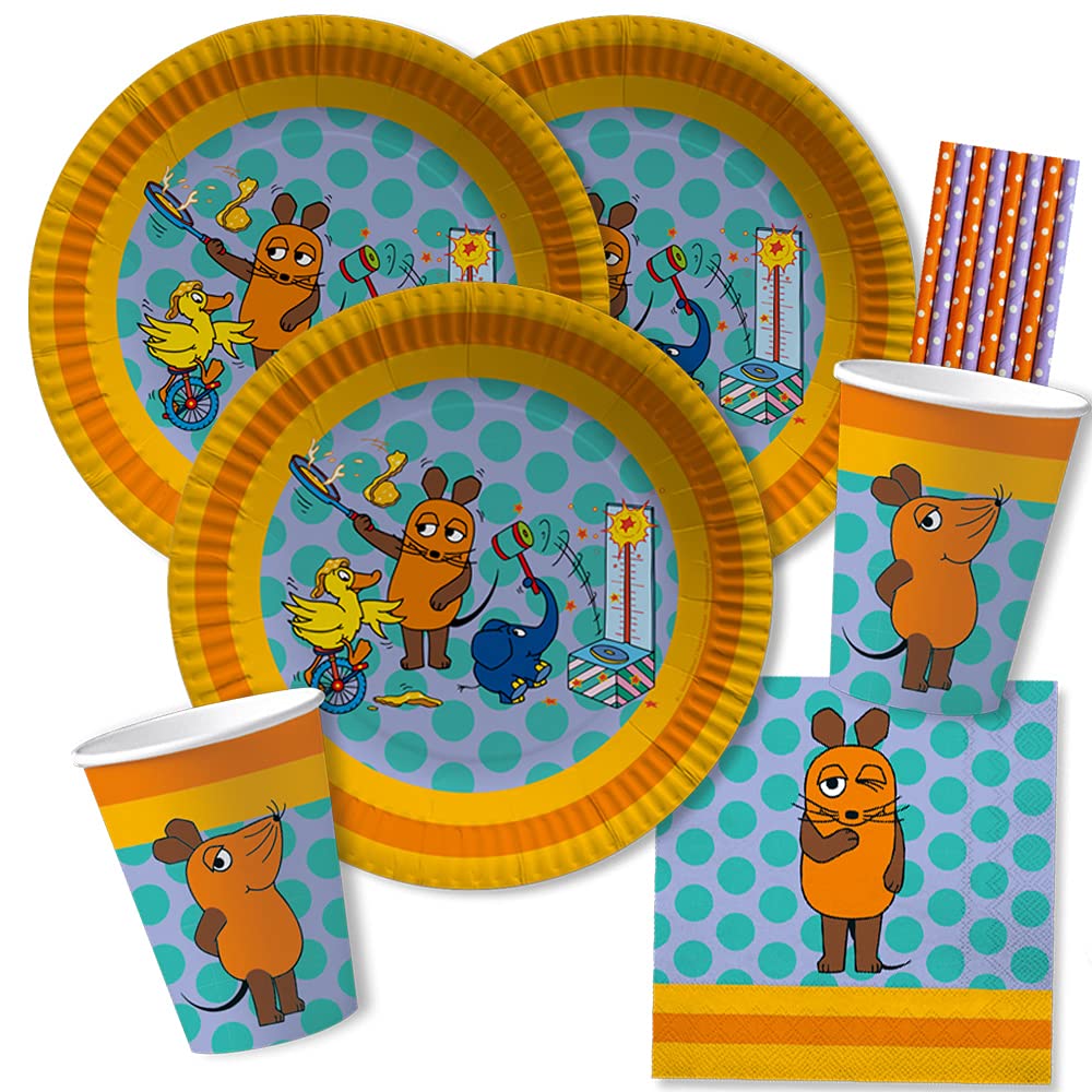 Mickey La Souris ( Cde 3 ) - Anniversaire Party Set (8x Assiettes, 8x Gobelets 20x Serviettes