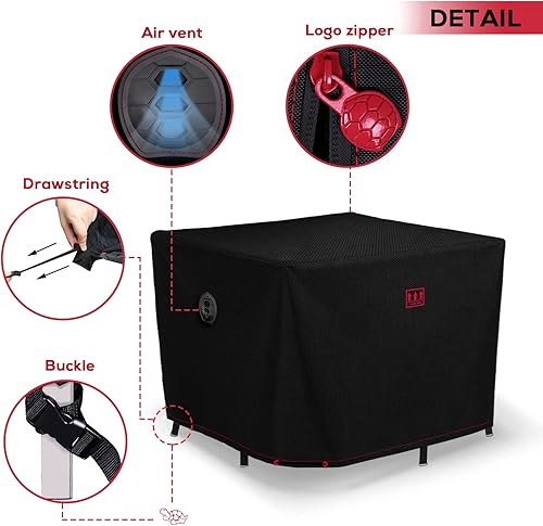 Miniatura 5 de Juego de funda cuadrada duradera para muebles de patio, cuadrada, duradera, resistente al agua, para exteriores, resistente a los rayos UV,