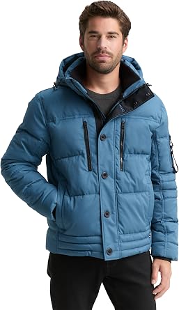 TOM TAILOR Men's 1046971 Puffer Jacket with Removable Hood