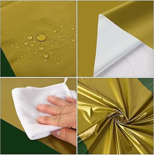 Miniatura 2 de Oudain Manteles de plástico desechables de 54 x 108 pulgadas, para mesas rectangulares, impermeables, para graduación, Día de la Independencia, 4 de