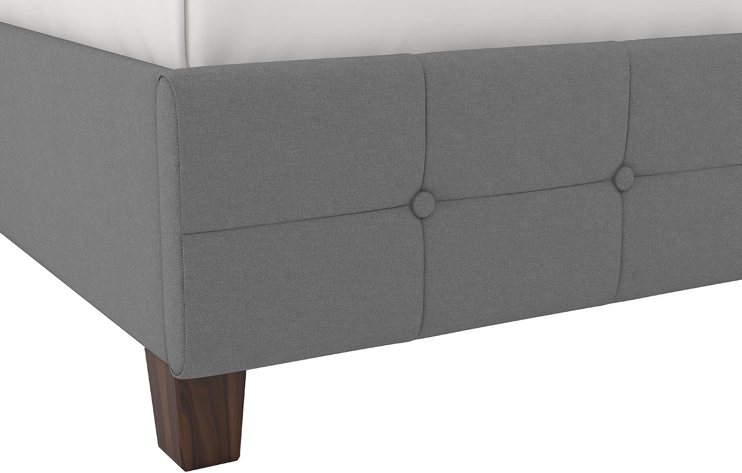 DHP Rose Upholstered Platform Bed with Button Tufted Headboard and Footboard, No Box Spring Needed, Twin, Gray Linen