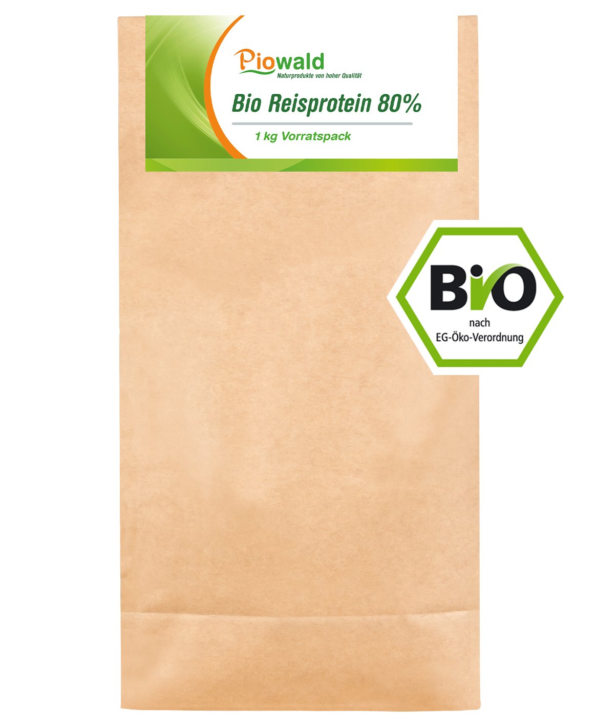 Piowald BIO Reisprotein - 1 kg Vorratspackung | Pflanzliches Eiweißpulver, Vegan und Glutenfrei