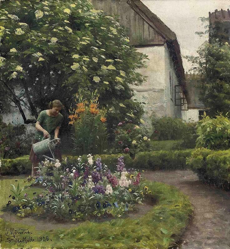 Art tableau Arroser le jardin avec impression d'art haute finition
