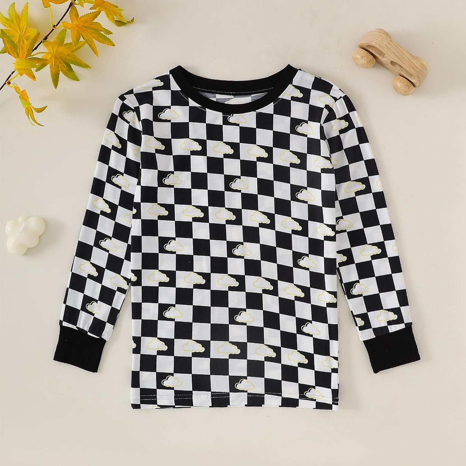 OPAWO Bamboo Pajamas Toddler Boys Girls Pajama Set 2-Piece Long Sleeve Tee and Pants Kids Fall Clothes Sleepwear Pj Set 2-8Y - Image 8