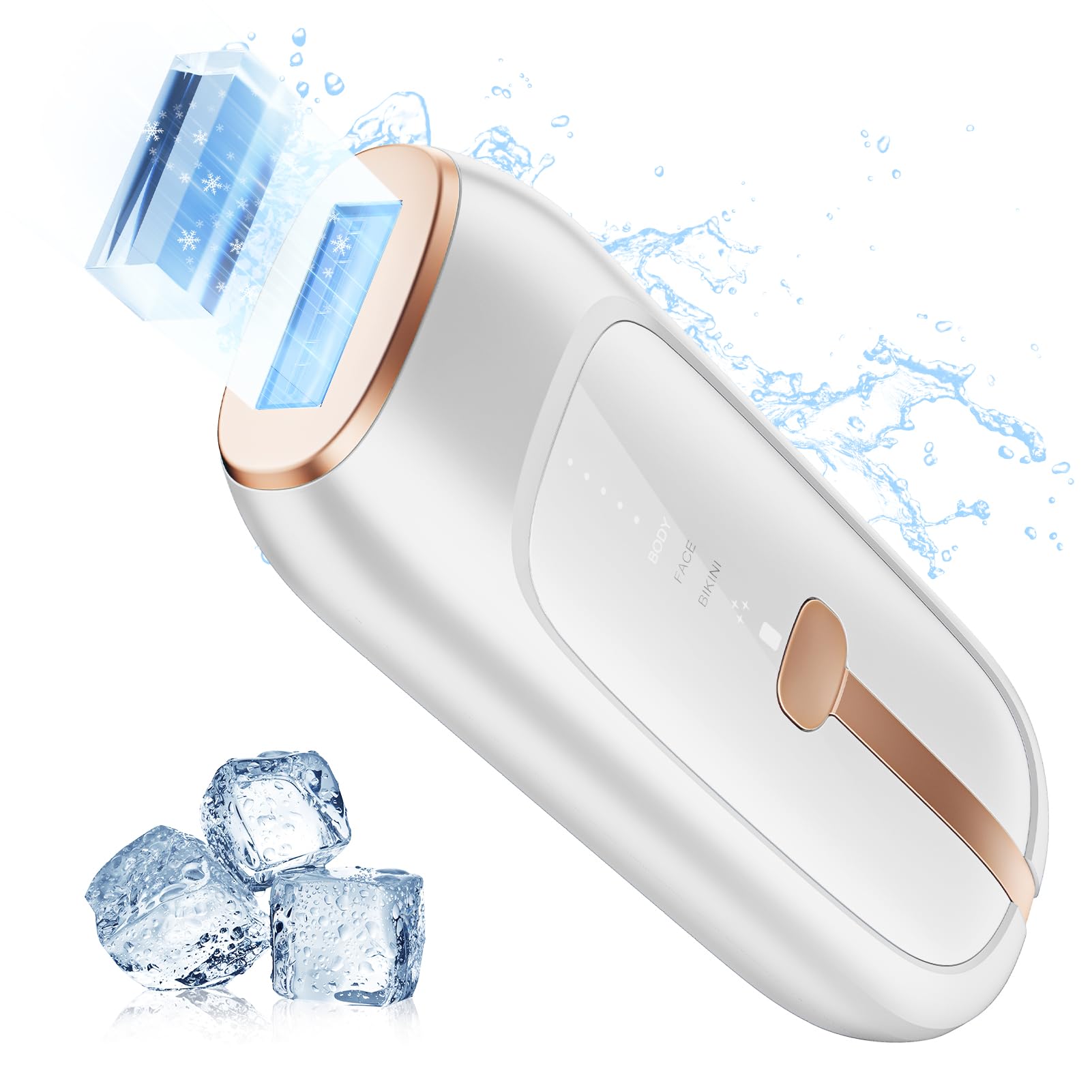 Depiladora Luz Pulsada para Mujeres y Hombres, Indolora Sapphire Depiladora Laser, Alternativa a la Depilación en Salón, Enfriamiento Efecto Hielo, Resultados Duraderos, para Cara, Cuerpo, Bikini