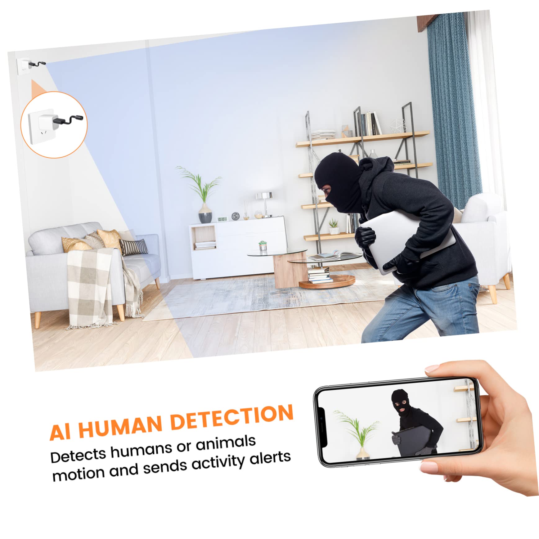 DOITOOL Cámara Inalámbrica de Seguridad Hogar con Detección de Movimiento y Ángulo de Visión Amplio, Resolución 1080p, Material Abs y Componentes Electrónicos para Estilo Aleatorio