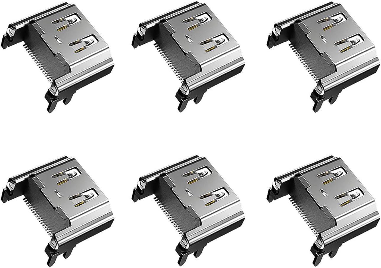 6 Pack HDMI Port Socket Interface Connector Replacement for Sony PlayStation 4 PS4 Cuh-1001a Cuh-1115a (Note:NOT FIT for PS4 Slim/pro)