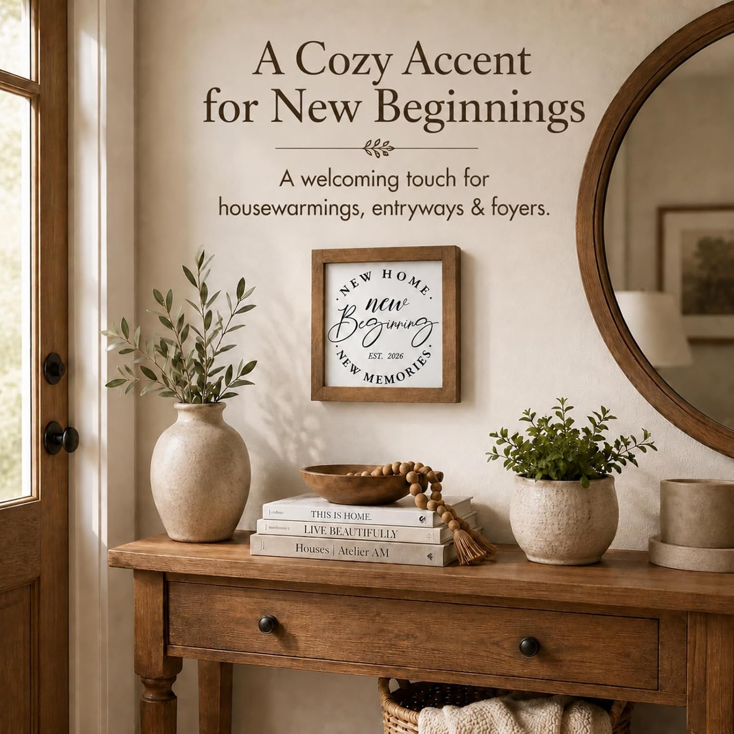 New Home New Beginnings New Memories Sign Housewarming Gifts Decor