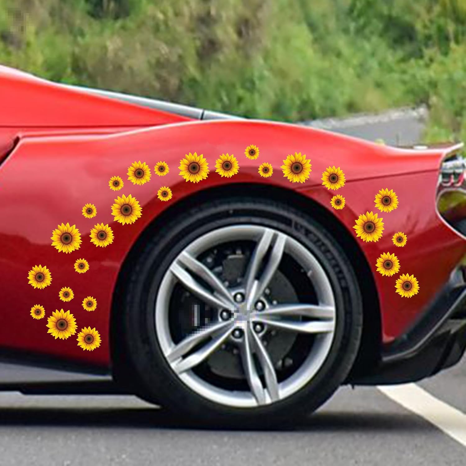 27pcs/Set Flower Car Sticker Waterproof Sunflower Decal for Car Body Window Bumper Self Adhesive Daisy Car Sticker SUV Truck Vehicle Laptop Wall Car Decoration (Sunflower) - Image 6
