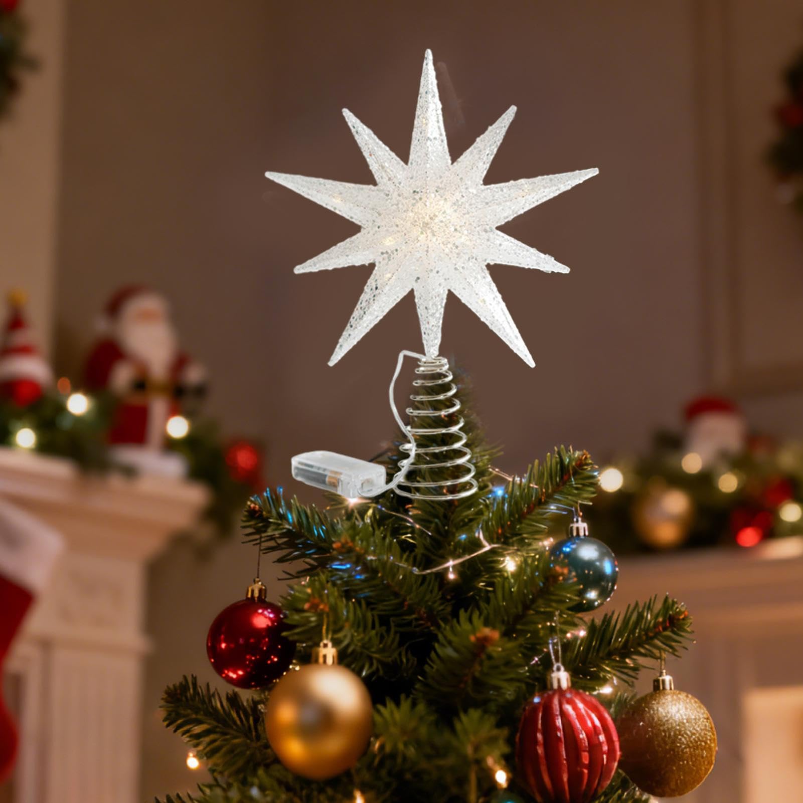 Estrella De Navidad para Árbol con Luces Navideños para Cima del Árbol De