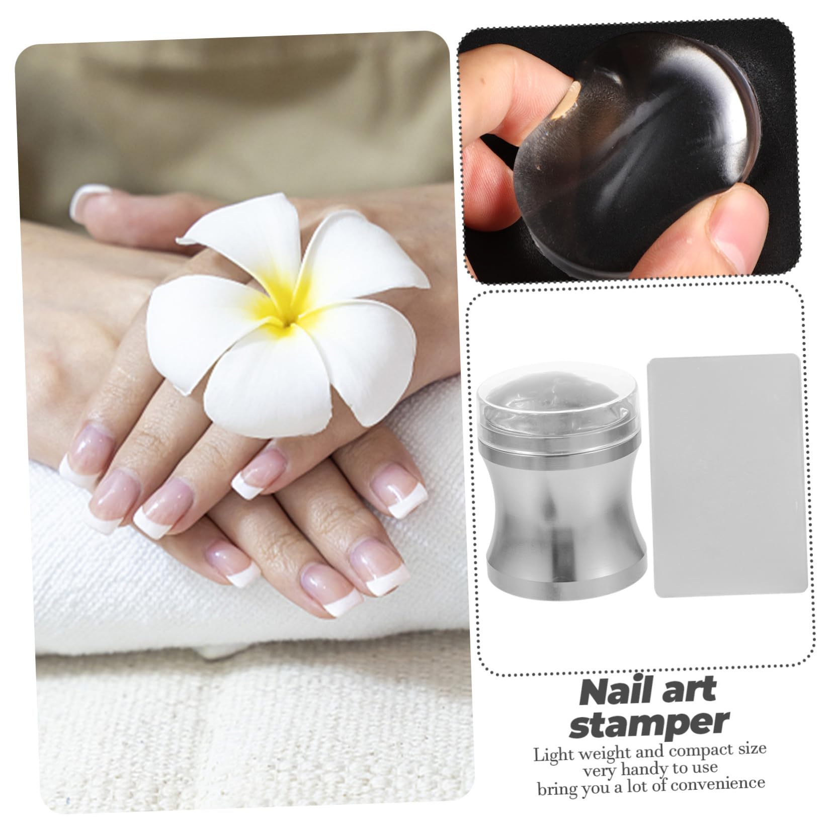 Mikinona 5 Set Di Stamper Per Nail Art Kit Per Nail Art Con Punta Francese Stamper Per Nail Art Stamper Per Nail Art Stencil Per Nail Art Facili Da Usare