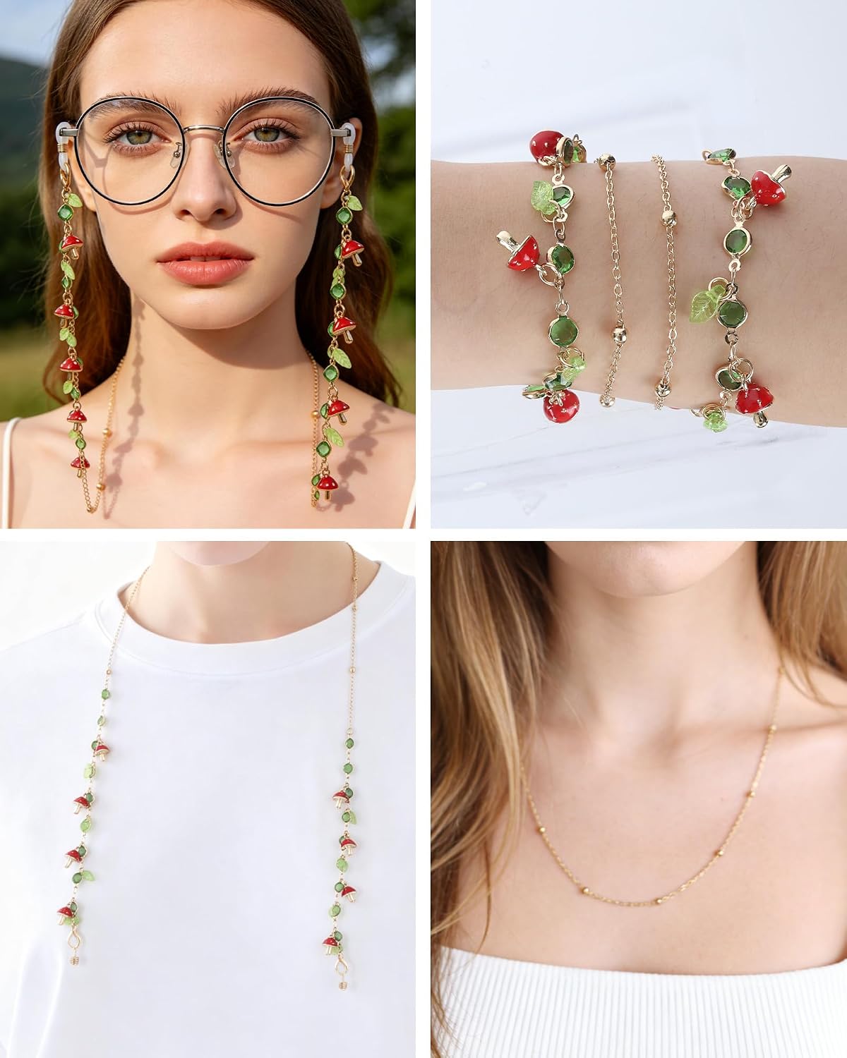 Eyeglasses Chain for Women, Sunglasses Holders Around Neck Glasses Charms Eyewear Retainer Strap for Birthday