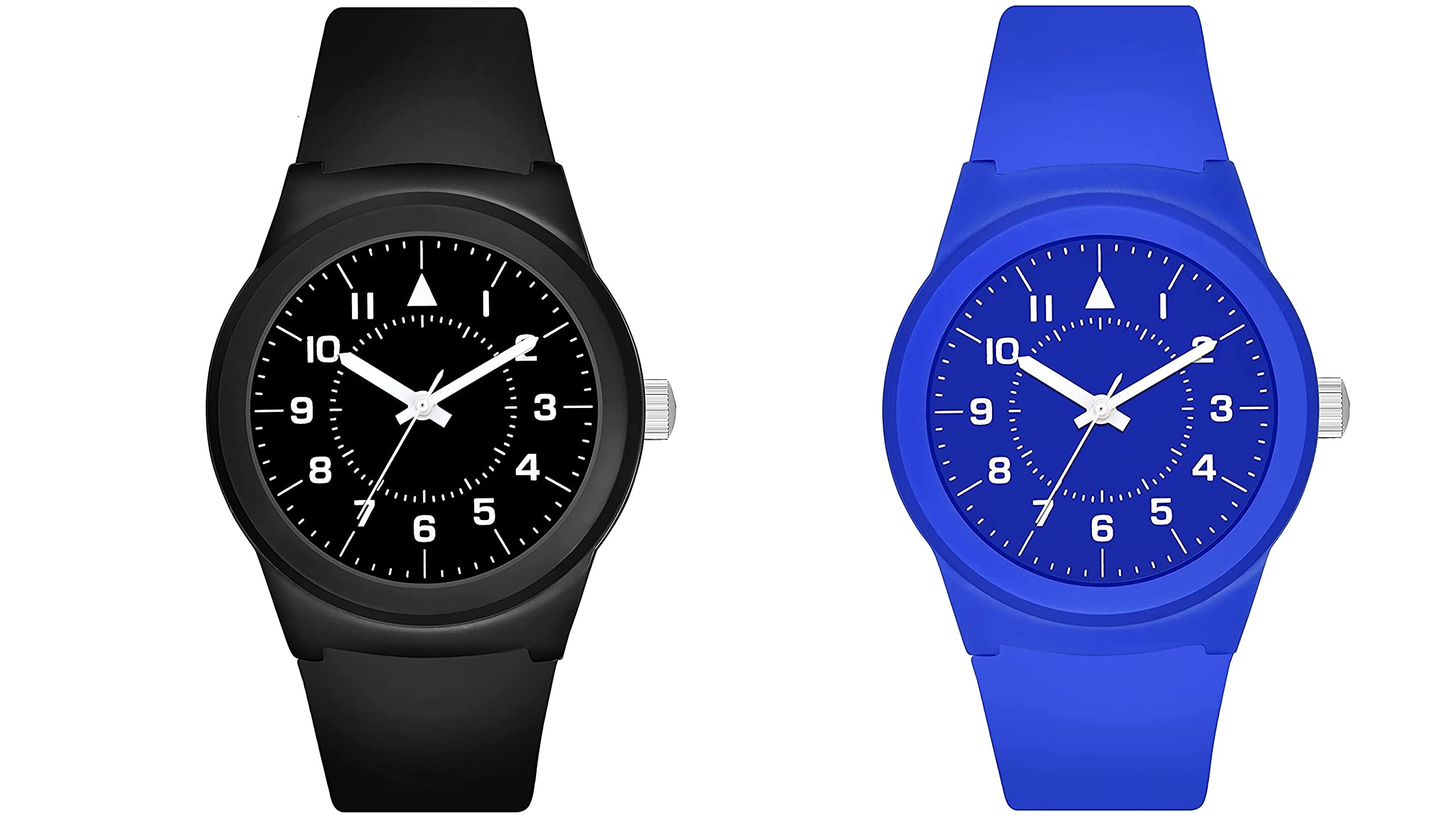 Watch City Brand - Analogue Watch Waterproof Sport Look Silicone Strap Waterproof Watch for Mens Kids- Combo Pack of 2 Black & Blue (B0B49FMP78) Amazon Price History, Amazon Price Tracker
