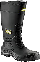 JCB - Wellington Boots Mens - Steel Toe Cap Boots - Black Shoes - Waterproof Shoes Men - Boots for Men - Wide Fit - Size 10UK, 44EU