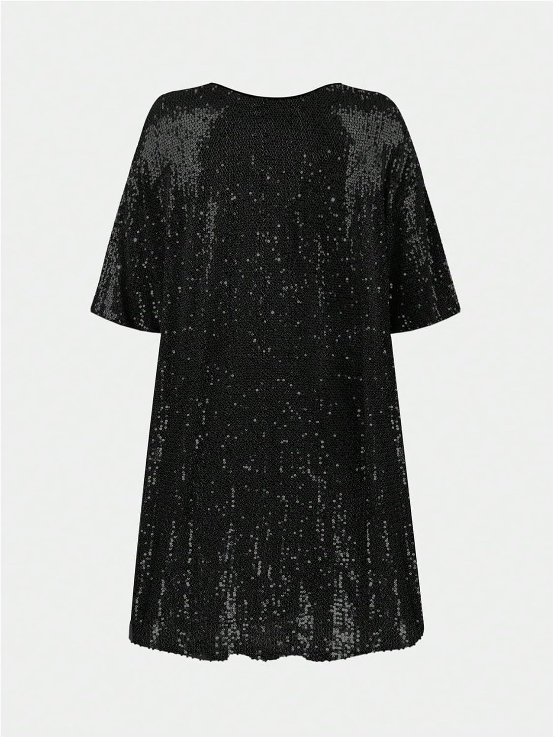 OYOANGLE Women's Sequin Sparkly Short Sleeve Tunic Tshirt Dress Loose Glitter Cocktail Party Mini Dress - Image 6