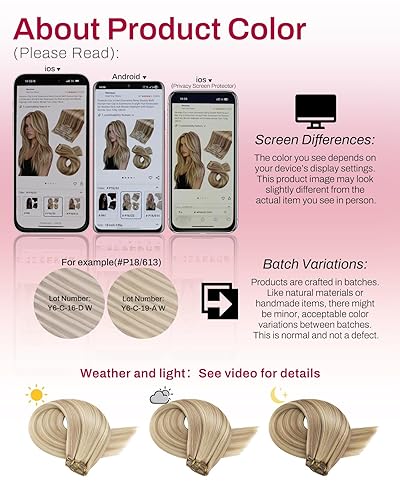 Miniatura 7 de Moresoo - Extensiones de cabello humano Remy con pinzas, doble trama, lacio, para mujer, color rubio ceniza oscuro con reflejos rubio dorado, 18