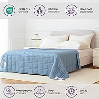 Vista 4 de Manta de lujo con peso refrescante de puntada reforzada con 100% viscosa de 300 hilos, derivada de bambú, mantas con peso de enfriamiento de 7 capas