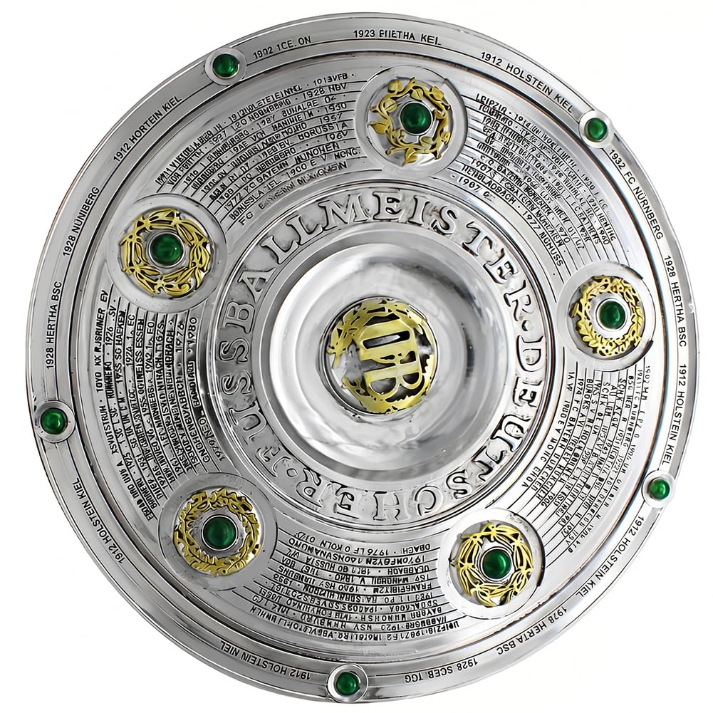 Deutsche Fußball Meisterschaft Trophäe Replika, Liga Champion Pokal, Silberner Metall Tischdekor Sammlerstück für Fans, Verein Bar Vitrine