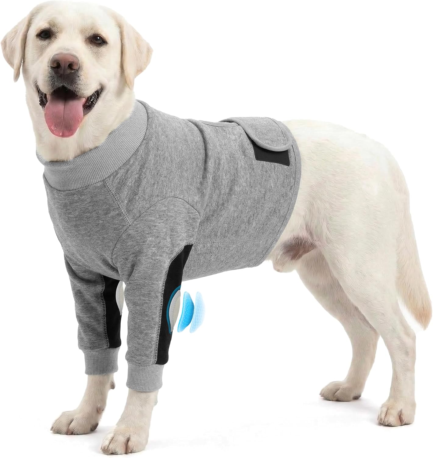 Dog Recovery Suit for Front Legs, Dog Elbow Protector with Padded Elbow Coverage to Stop Licking, Front Leg Sleeve for Hot Spots, Wounds, Hygroma, Calluses & Post-Surgery Care,Grey,2XL