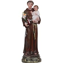 San Antonio De Padua 8" San Antonio Con Nino Jesus Resin Religious Home Decor Figure