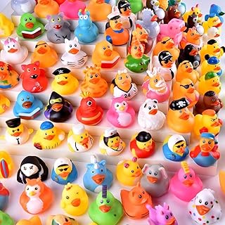 55 Packs Rubber Ducks in Bulk Assortment Jeep Ducks for Ducking, Small Rubber Duckies
