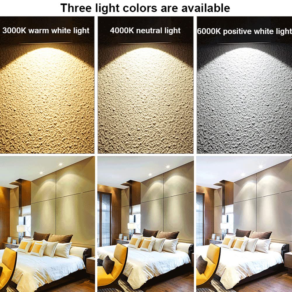 Foco LED empotrable de 5 W/7 W/10 W COB CRI80, lámpara de Foco LED, Luces LED empotradas de ángulo Ajustable, Kits de iluminación de Techo seleccionables de 3000 K/4000 K/6000 K (10 W, luz b