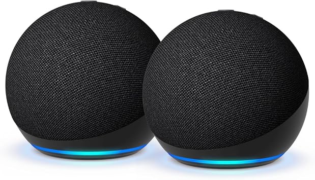 Echo Dot (Newest gen) | Bluetooth smart speaker with big vibrant sound and Wi-Fi | Charcoal, with Alexa+ Early Access (Pack of 2)