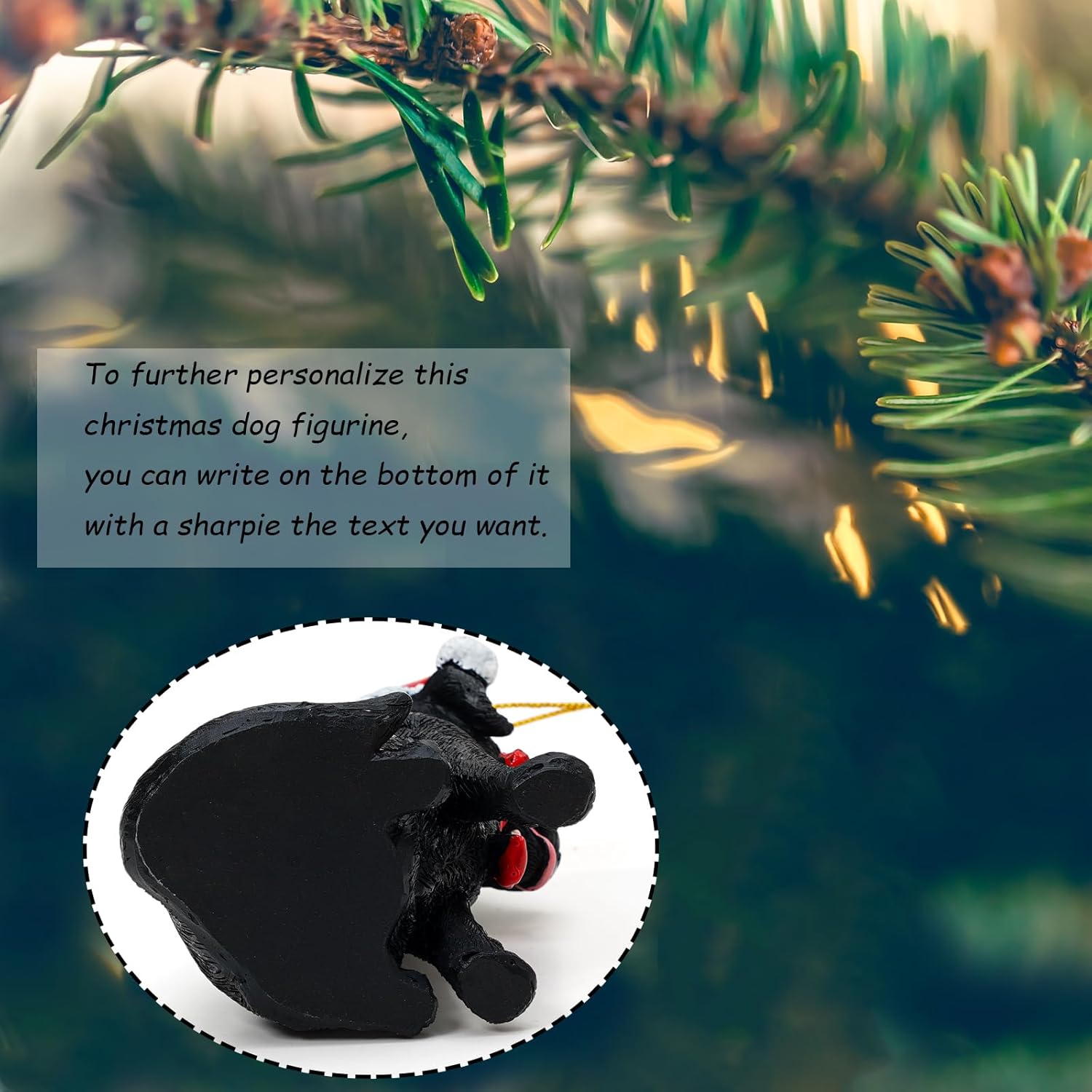 Black Lab Christmas Ornament, Dog Ornament for Christmas Tree Decorations, Black Labrador Christmas Decor, Holiday Christmas Tree Ornament Resin Figurine Collectible Gifts for Dog Lovers - Image 6