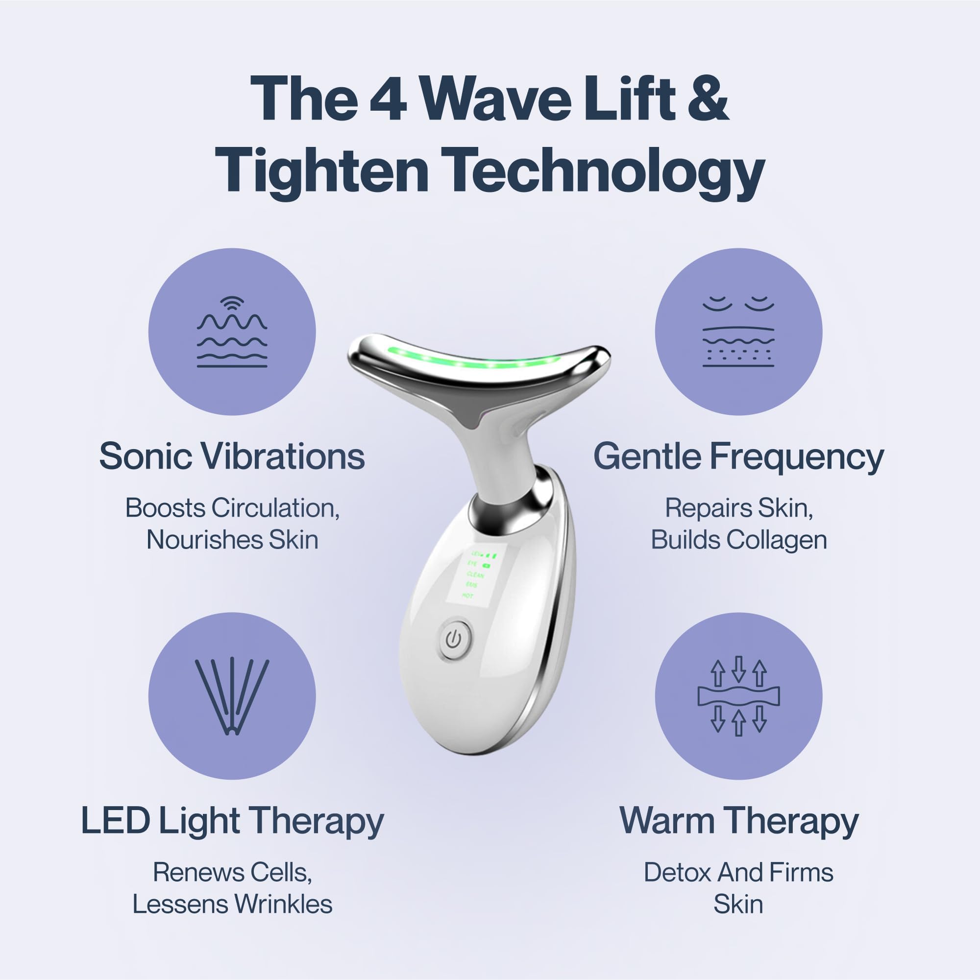 RenewaLift Face & Neck Sculpting Tool | Handheld Beauty Device with Gentle Light & Soothing Vibration | at-Home Skincare Tool for a Smoother, Refreshed, and Radiant-Looking Complexion
