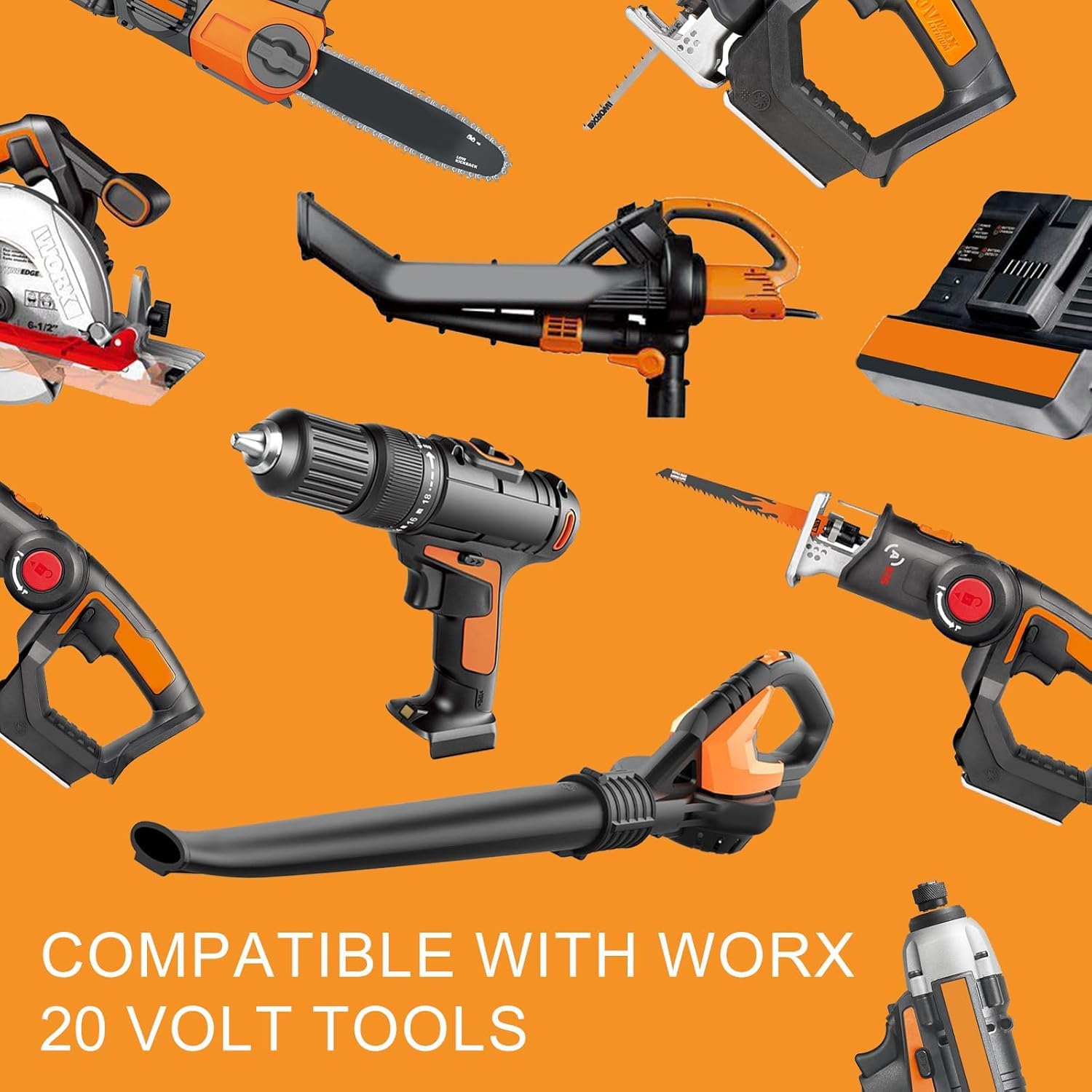 2 confezioni di batterie di ricambio da 5,0 Ah per Worx 20 V WA3553 agli ioni di litio, ricambio per Worx 20 V WA3551 W3553 WA3572 WX390 WX176 WX178 WU268 WX166.4 WX372.1 WX800 WG2 5 9E