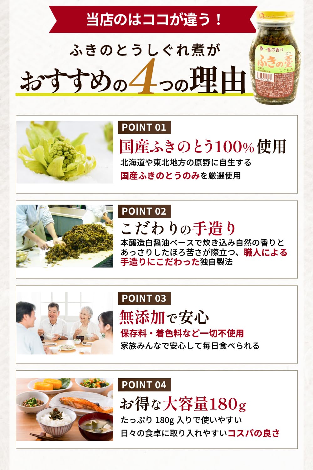 Amazon | ふきのとう しぐれ煮 180g (1個) ペタシン 国産 100% 特有の