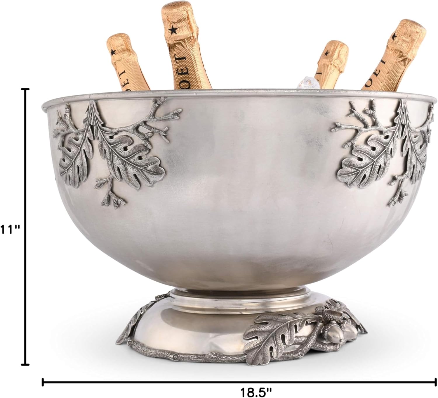 Vagabond House Pewter Charter Oak Ice Tub Punch Bowl 18.5 inch Wide x 11 inch Tall
