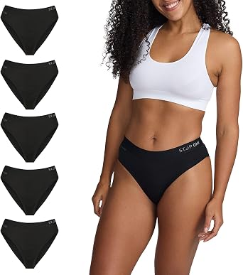 STEP ONE Bikini Brief Womens Underwear, 5-Pack, Viscose from Bamboo, Sensitive Skin, Moisture-Wicking, Anti-Chafing Bikini