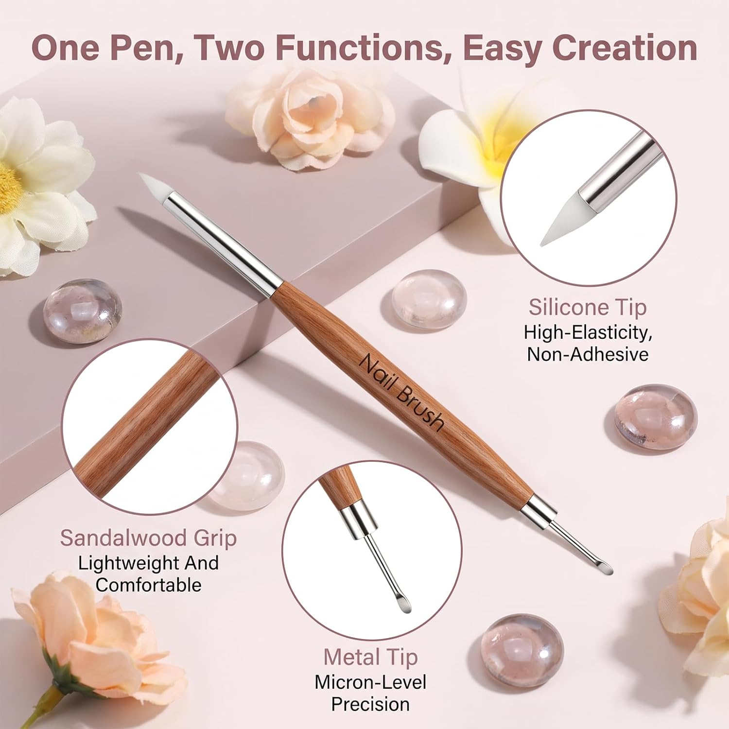 3Pcs Nail Art Sculpting Tools Dual-Ended Nail Sculpture Pen
