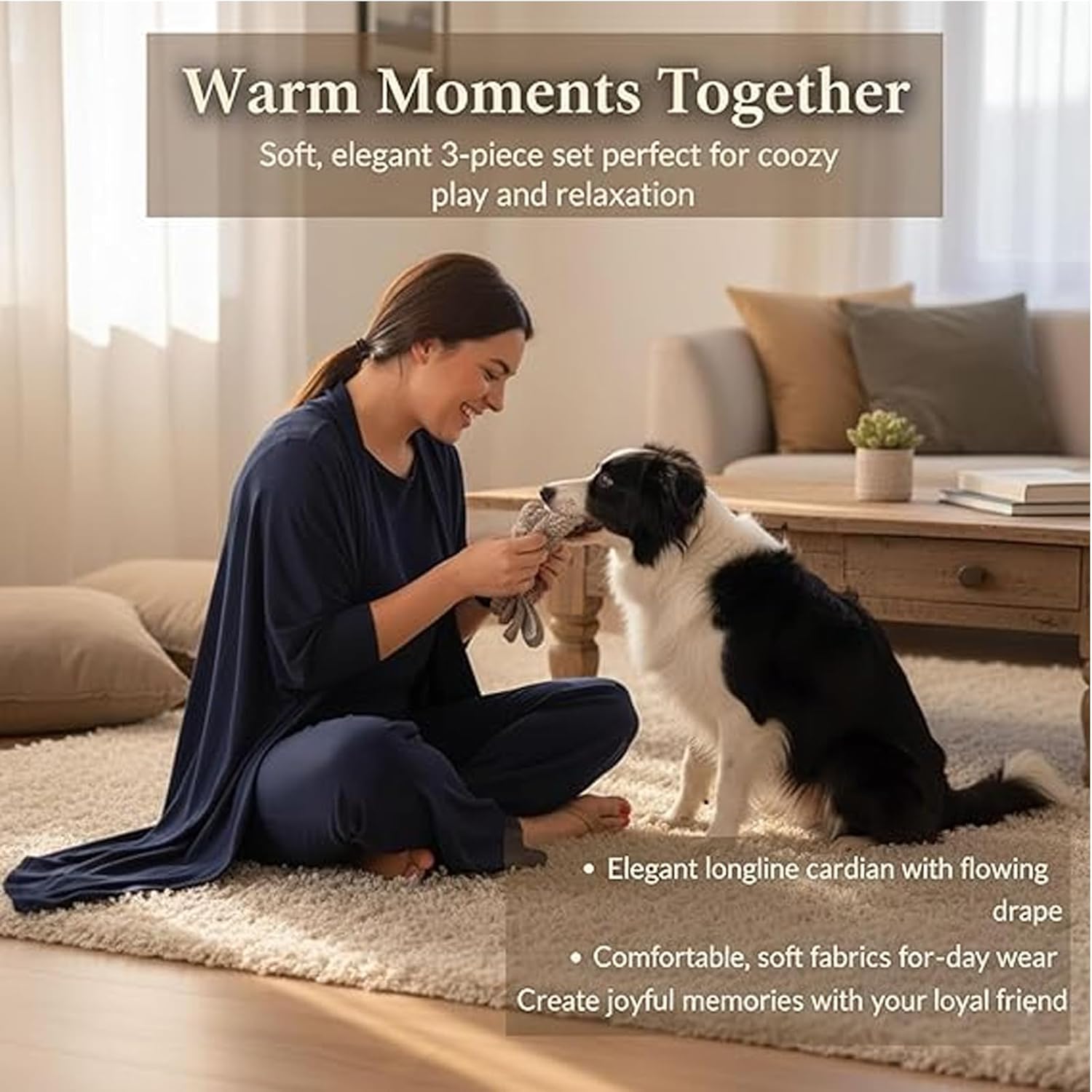 Elegant 3-Piece Set Including Long Cardigan Top and Pants Outfits for Women - Image 4