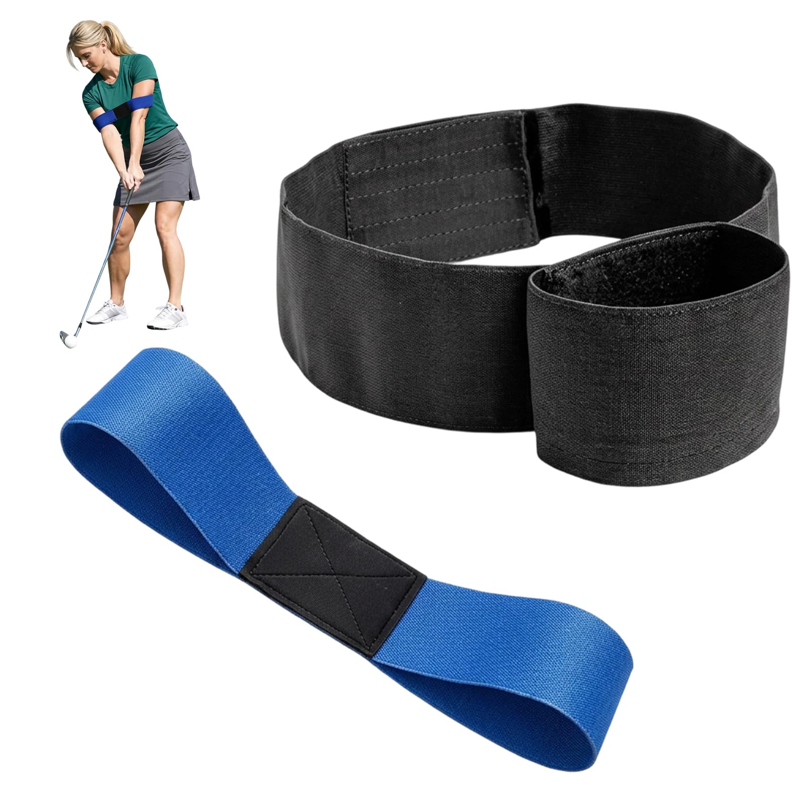 BeoTnp 2-Piece Golf Training Aids, Golf Swing Training Aid, Golf Swing Trainer Practice Equipment, Golf Training Equipment for Beginners and Skill Development,(Black and Blue)