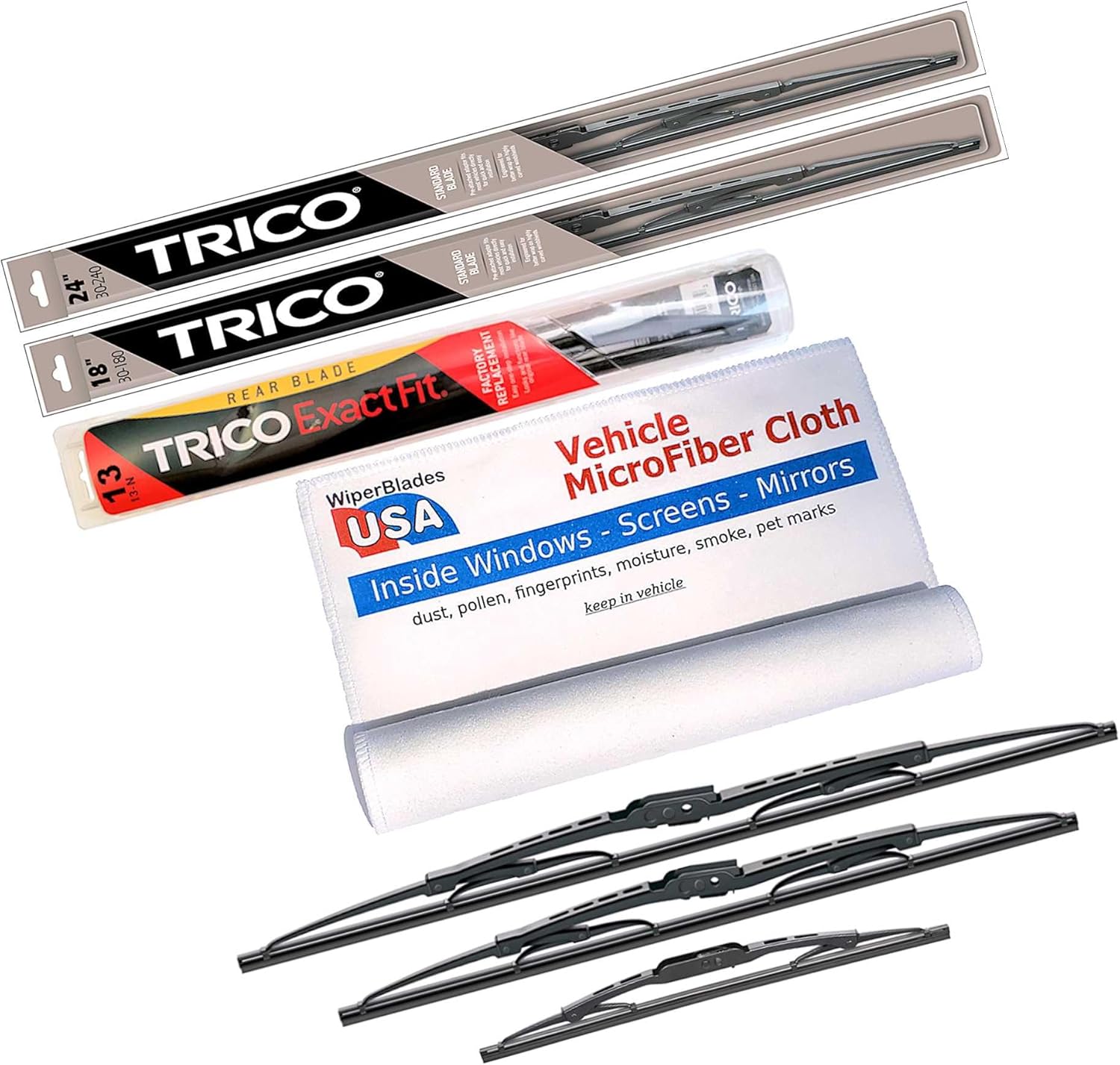 WiperBladesUSA Wiper Set compatible with GMC Terrain 2018 (Set of 3) w/Rear Wiper Wiper Blades