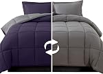 Elegant Comfort 3-Piece Reversible Comforter Set, All Season Cozy, Soft Down Alternative, Quilted - Box Stitched - Duvet Insert with 4 Corner Tabs, Comforter with Shams, King, Navy/Yellow