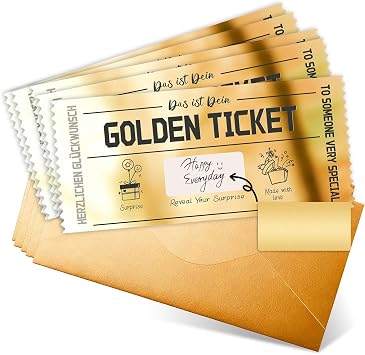 Golden Ticket Scratch Card Reveal, Golden Ticket DIY Personalised